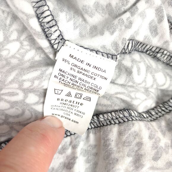 prAna Lisette Black & White Geometric Boho Cotton Stretch A-Line Skirt Women's S - Picture 6 of 7